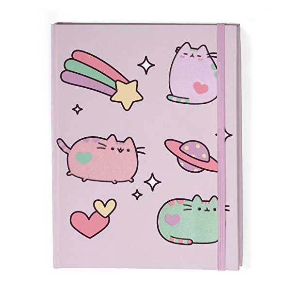 Pastel notebook journal with cartoon cats for cat lovers