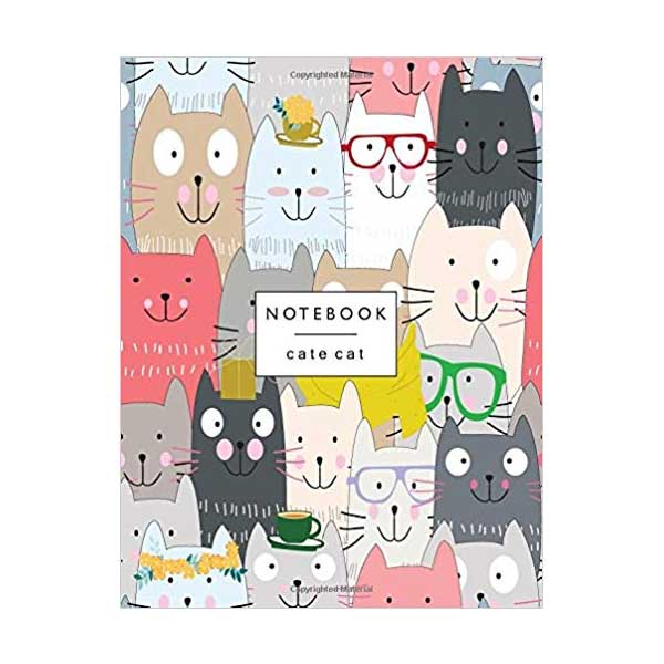 A cute notebook with smiling cats