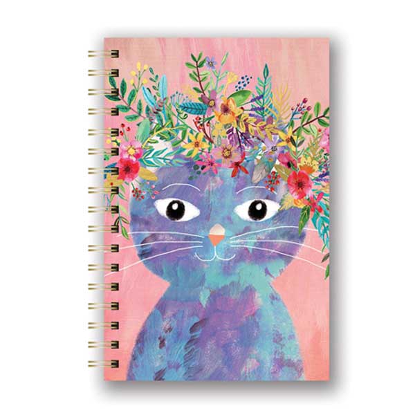 A spiral notebook with a cure cat for cat lovers