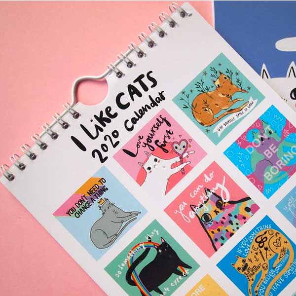 Cat Illustration Calendar on Etsy