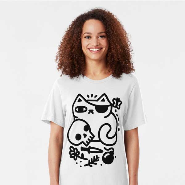 Badass Cat Slim Fit T-Shirt