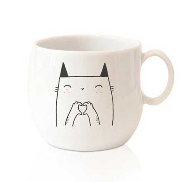 A cat mug with Love on Etsy