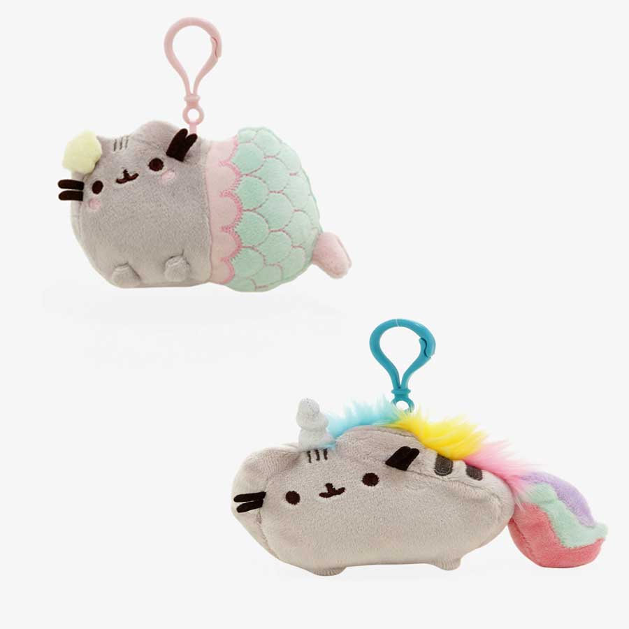 Pusheen mermaid and  unicorn bag clips