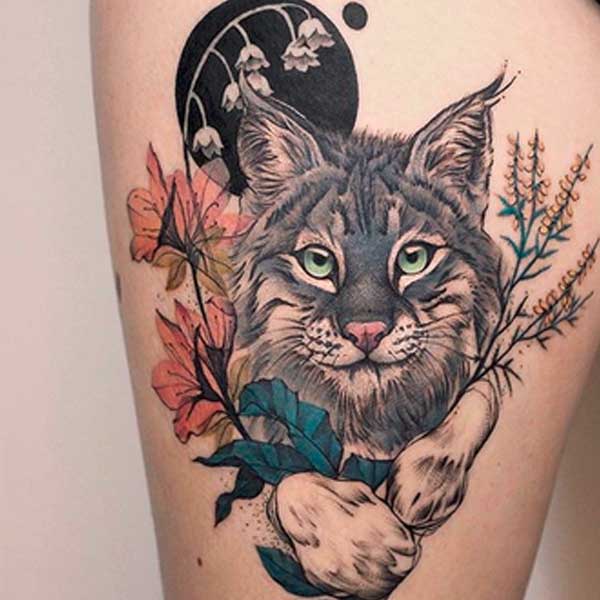 Maine coon traditional cat tattoo by Deborah Genchi 