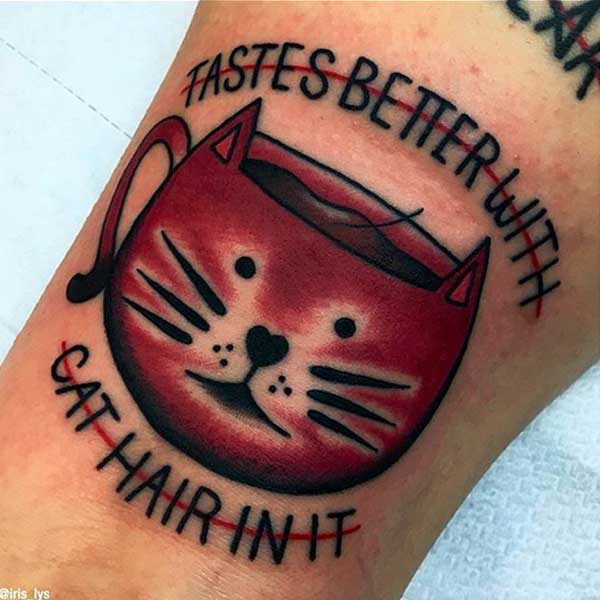 Cute cat face tattoo by CATTOOER