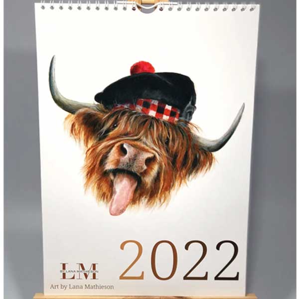 Scottish bull in the 2022 calendar