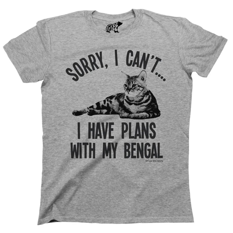 A grey Tshirt for Bengal cat lovers